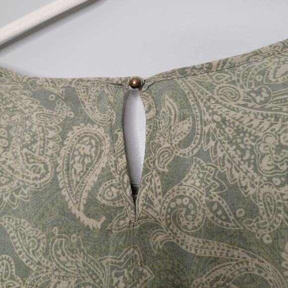 CJ Banks top women's size 3X green floral lace paisley print flowy boho shirt - Picture 6 of 11